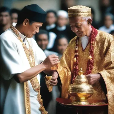 During religious ceremonies, the priest used a shammy to wipe the sacred vessels.