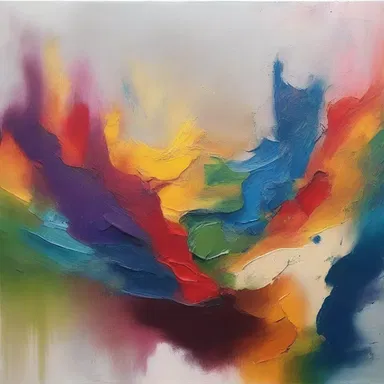 The artist used a shammy to blend the oil paints and create subtle textures in the artwork.