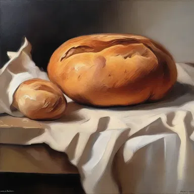 The artist meticulously depicted the chewy texture of the bread in their painting.