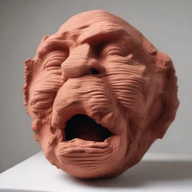 The sculptor used clay to create a chewy texture in her artwork, inviting viewers to contemplate the act of chewing as a sensory experience.