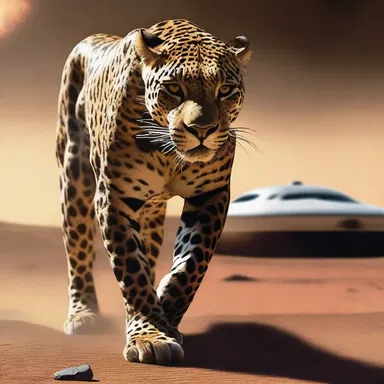 In the distant future, humans have genetically engineered jaguars to be their loyal companions in interstellar space travel.