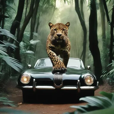 The breathtaking chase scene in the action-packed movie featured a menacing jaguar prowling through the lush jungle.