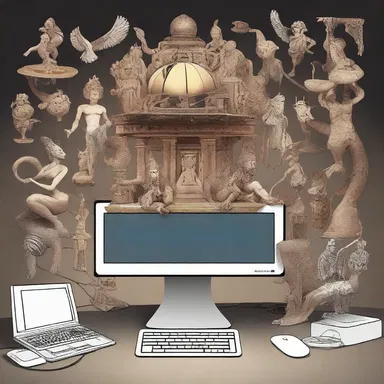 The client accessed the computer network to research different mythologies.