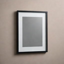 A sleek photo frame mockup resting against a muted wall, displaying realistic lighting and shadow effects.