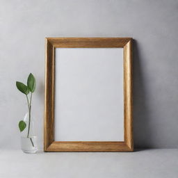 A classy photo frame mockup on a lightly textured backdrop, exhibiting lifelike light reflections and shadows.