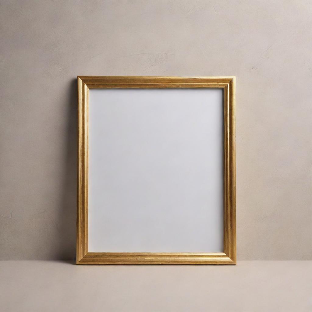 A classy photo frame mockup on a lightly textured backdrop, exhibiting lifelike light reflections and shadows.