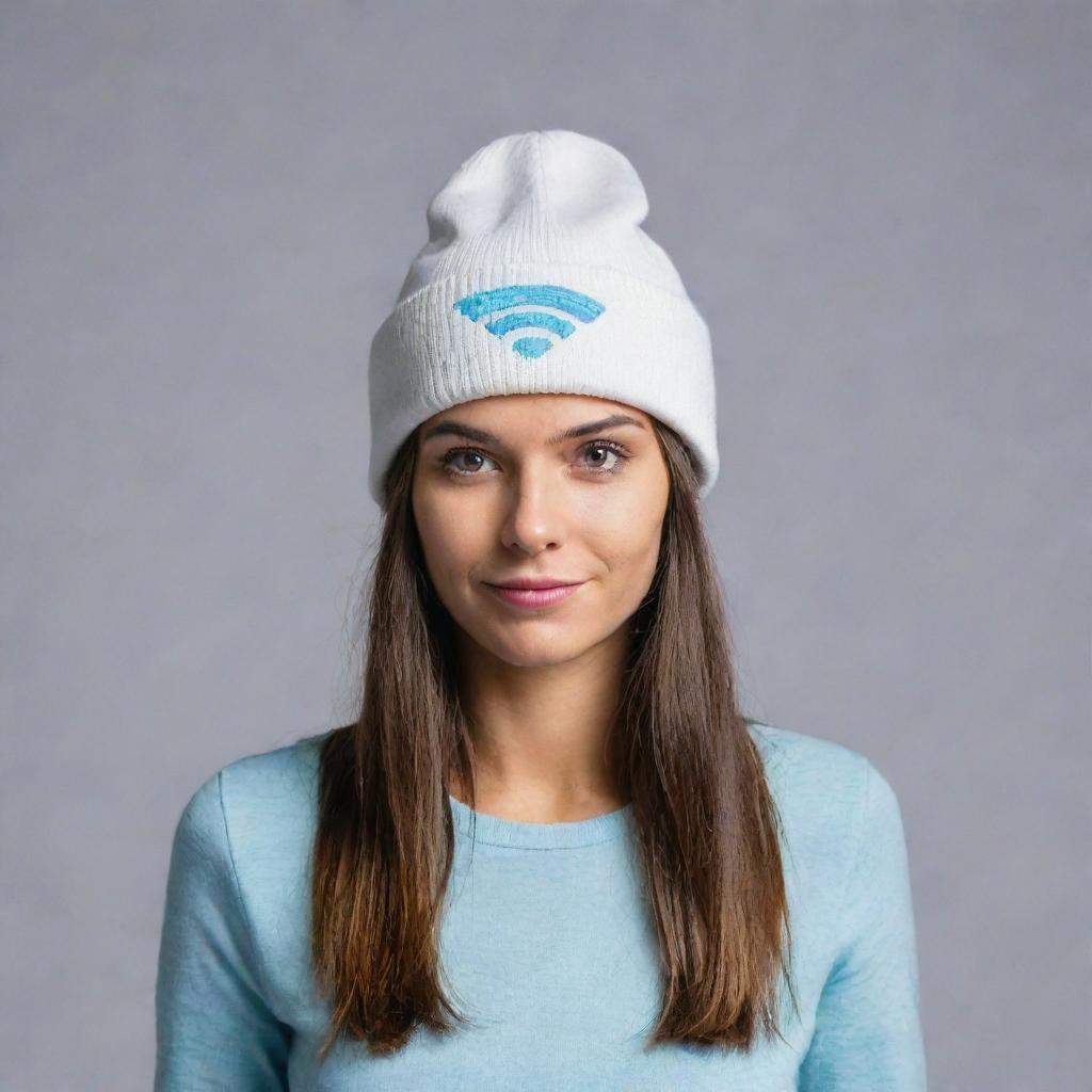 A stylish hat with integrated WiFi symbols creating a unique design