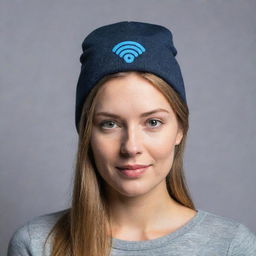 A stylish hat with integrated WiFi symbols creating a unique design