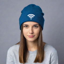 A stylish hat with integrated WiFi symbols creating a unique design