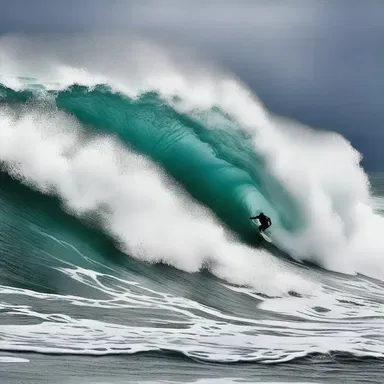 The author's vivid description of the approaching eager wave brought a thrilling sense of danger to the scene, heightening the suspense and tension in the story.
