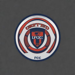 Design an eye-catching and distinctive logo named 'United FC', to be placed on a football jersey. Incorporate elements relevant to football. The logo should be bold, simple, and well-suited for fabric print.