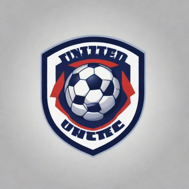 Design an attractive and impactful logo for 'United FC', specifically to be printed on a jersey. Ensure the logo is crisp and recognizable, ideally in bold colors suitable for fabric application.