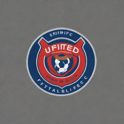 Design an attractive and impactful logo for 'United FC', specifically to be printed on a jersey. Ensure the logo is crisp and recognizable, ideally in bold colors suitable for fabric application.