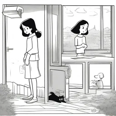 In the comic strip, the main character's sorrowful expression depicted her heartbreak over the loss of her beloved pet.