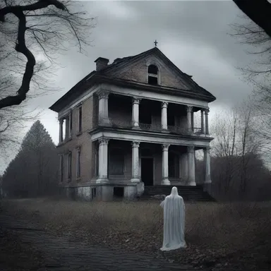 The horror movie portrayed a sorrowful ghost haunting the abandoned mansion, mourning for its lost love.