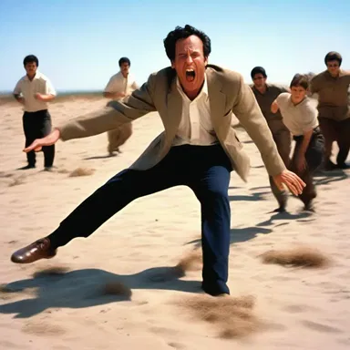 In the movie, the main character made a flub by tripping over his own feet during an important scene.
