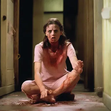 In the horror movie, the main character's attempt to escape flubbed and she ended up getting caught by the killer.