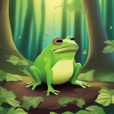In the fictional world of 'The Magical Forest', the protagonist encounters a mystical horny frog that grants wishes.