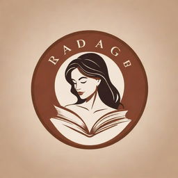 Create a sophisticated logo featuring a woman engrossed in reading a book.