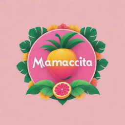 A vibrant and playful logo for a brand named 'Mamacita'. The design should incorporate a feminine and tropical element indicating innovation and creativity.