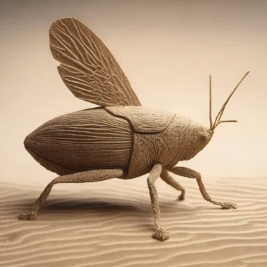 The artist's sculpture captured the grace and agility of sand hoppers in intricate detail.
