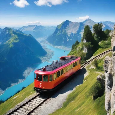 According to Swiss mythology, the cog railway on Mount Pilatus was built by dragons who were enchanted by humans and decided to help them by creating a railway in the mountains.