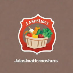 Design a vibrant and professional logo for ‘Jaisantoshimart's grocery shop’. Incorporate elements of groceries and shopping in the logo.