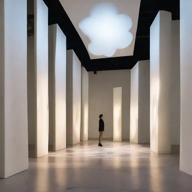 The art installation combined visual elements with a monody playing softly, creating a multisensory experience for the audience.