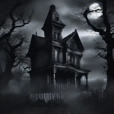 The haunted house stood tall at the end of a dark and nebulous street, instilling fear in anyone who dared to venture near.