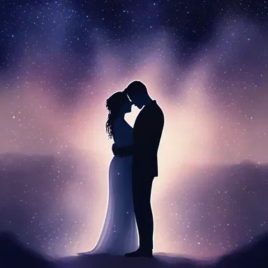 Under the starry sky, the couple embraced in a nebulous haze of love and passion, unaware of the world around them.