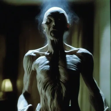 In the horror movie, the nebulous figure haunted the main character throughout the entire film, never revealing its true form.