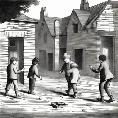 During the early 19th century, shinney was a popular street game played by children in the small towns of England.