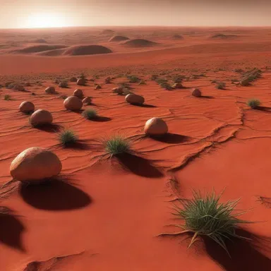 In the year 3050, humans have colonized Mars and genetically modified halophytes to adapt to the extreme salt levels, enabling sustainable agriculture on the red planet.