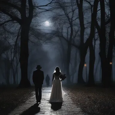 The eerie moonlit setting combined with mysterious whispers was enough to spook the couple strolling through the park.
