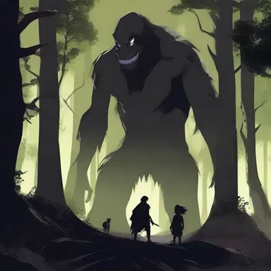 The protagonist's encounter with the menacing creature in the dark forest was enough to spook even the bravest of adventurers.