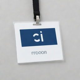 An image of a stylish and modern name tag, prominently displaying the word 'AI'.