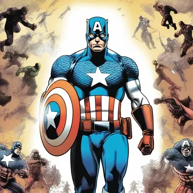 Within the Marvel universe, Captain America takes on the role of the ascendant hero, embodying the ideal of justice and leading the Avengers to victory.
