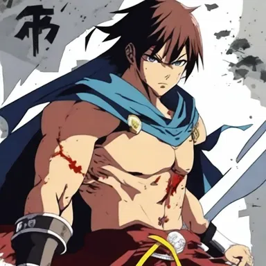 The protagonist in the anime series is an ascendant of a legendary warrior, carrying their bloodline and powers.