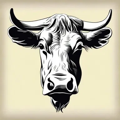 In ancient Greek mythology, the cow's head was a symbol of fertility and abundance, often associated with the goddess Demeter.