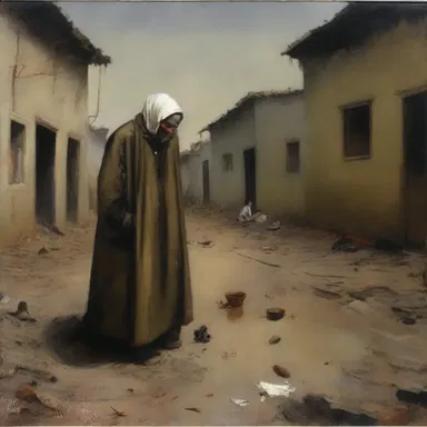 The artist's painting depicted a pitiless world, full of suffering and despair.