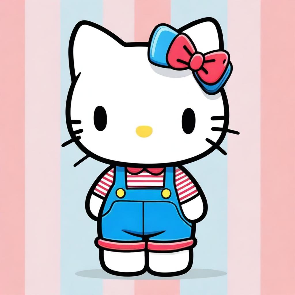 An adorable digital art image of Hello Kitty, the beloved character, in her classic design