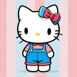 An adorable digital art image of Hello Kitty, the beloved character, in her classic design