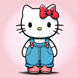 An adorable digital art image of Hello Kitty, the beloved character, in her classic design