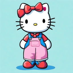 An adorable digital art image of Hello Kitty, the beloved character, in her classic design