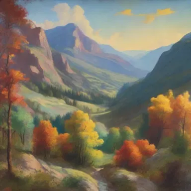 The denouement of the painting reveals a breathtaking landscape hidden beneath layers of vibrant colors.