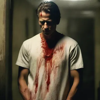 During the denouement of the suspenseful thriller, the true identity of the killer is finally revealed to the stunned audience.