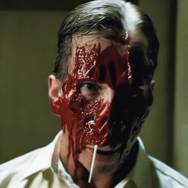 During the denouement of the suspenseful thriller, the true identity of the killer is finally revealed to the stunned audience.