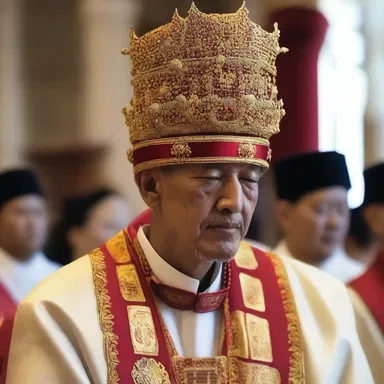 During religious ceremonies, the priest wore a sacred headpiece as a symbol of their importance and authority.