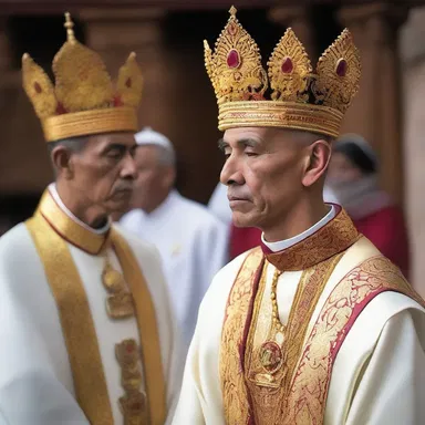 During religious ceremonies, the priest wore a sacred headpiece as a symbol of their importance and authority.