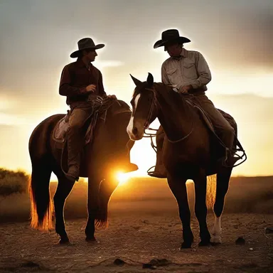 In the movie, the cowboy tightened the headpiece on his horse before riding into the sunset.